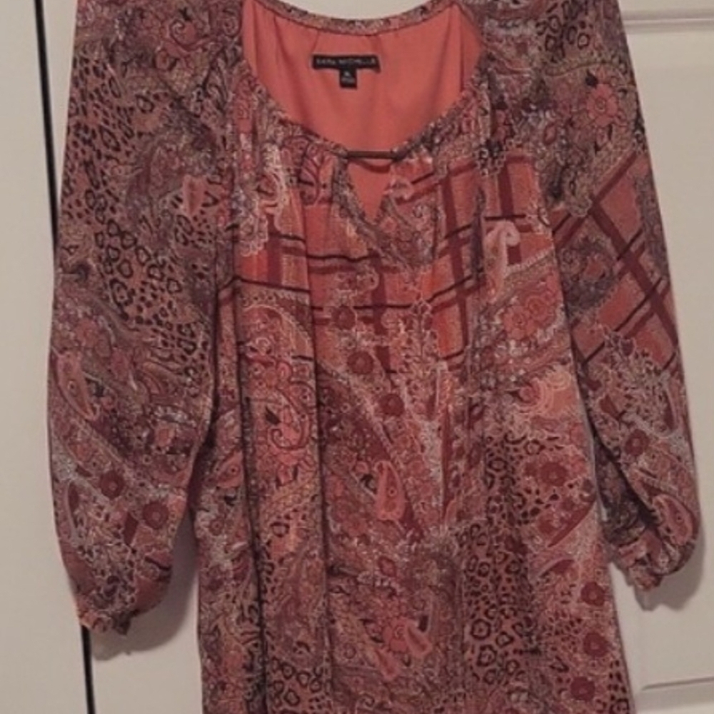 Sarah Michelle multicolored 3/sleeve blouse size XL